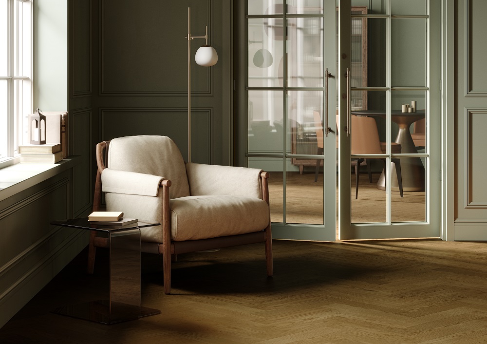 Кварцевый паркет Quartz Parquet Штучный паркет Дуб Кедровый Латте 44-1258-59 5/0,6 мм  